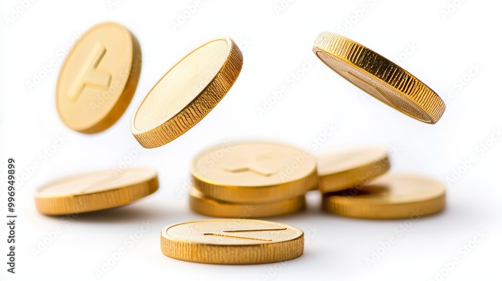 Wealth coins scatter like autumn leaves, a cascade of financial growth. Wealth coins scatter like autumn leaves, a cascade of financial growth.