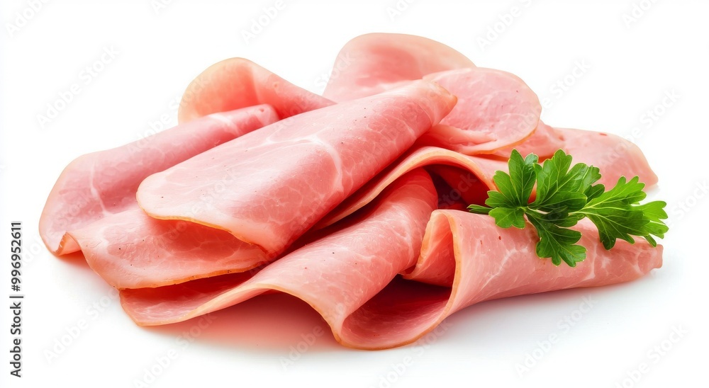 The image of smoked fresh ham cut out on a transparent background is isolated The image of smoked fresh ham cut out on a transparent background is isolated