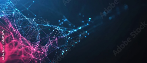 Abstract digital illustration showcasing interconnected nodes and lines in vibrant colors.