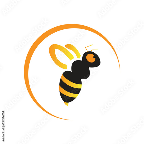 Honey bee logo with white background