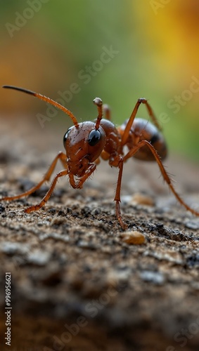 Macro shot of an ant during autumn, dealing with common pests.