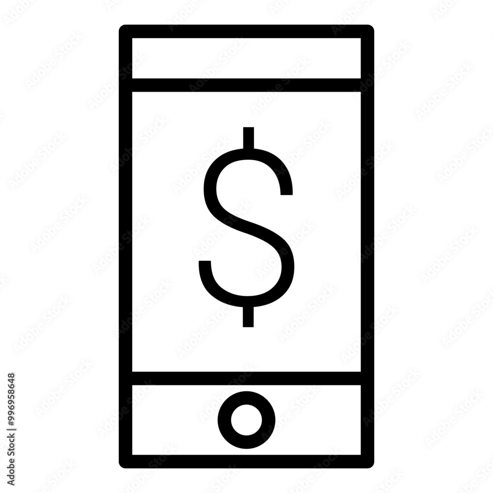 Smartphone Price Outline Icon Style. Simple Finance Vector Illustration Smartphone Price Outline Icon Style. Simple Finance Vector Illustration