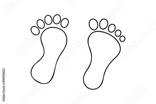 Human foot footprint outline icon