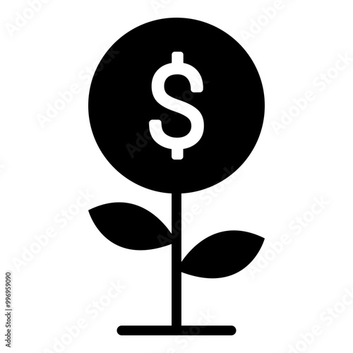 Dollar Plant Simple Solid Icon