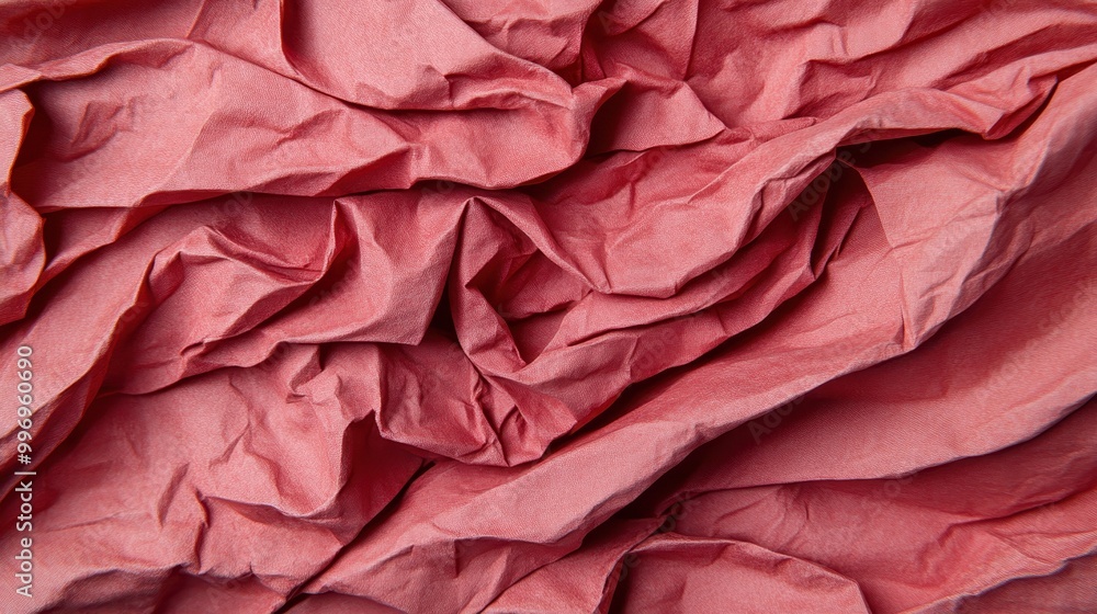 An image capturing the detailed texture of crumpled light red paper with clear wrinkles and folds, providing a rich, tactile element for graphic designs and backgrounds. An image capturing the detailed texture of crumpled light red paper with clear wrinkles and folds, providing a rich, tactile element for graphic designs and backgrounds.