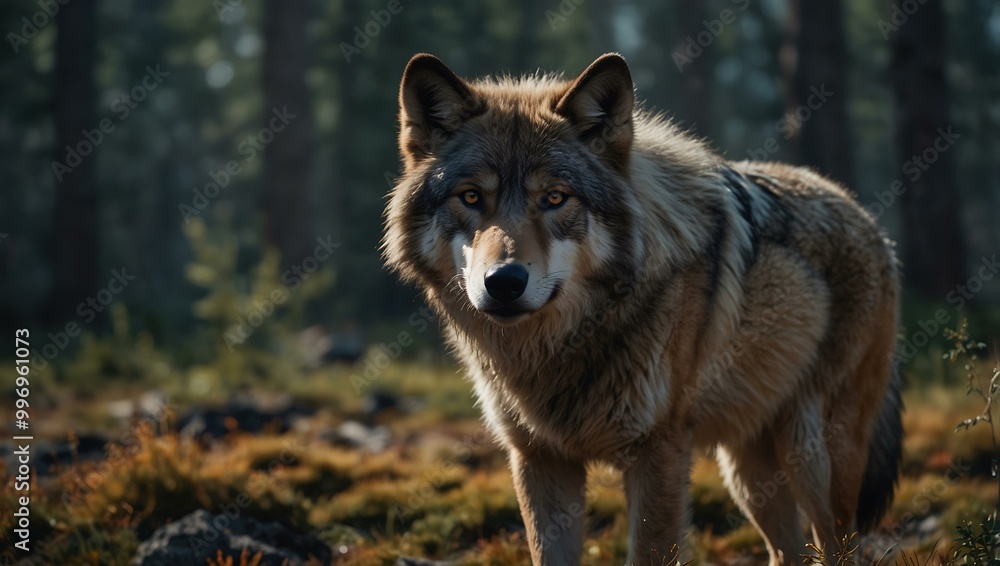 Majestic wolf exploring the wilderness. Majestic wolf exploring the wilderness.