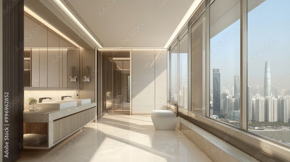 Modern bathroom interior design rendered in 3D Modern bathroom interior design rendered in 3D