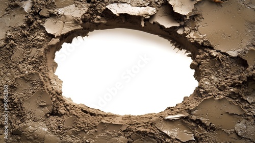 white hole breaking through mud photo