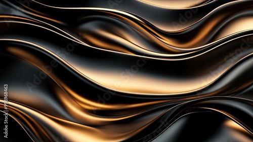 Elegant Black and Gold Flowing Abstract Background