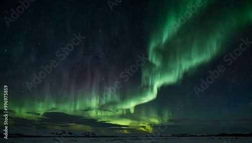 Northern lights illuminating the Arctic sky at Hillesoya.