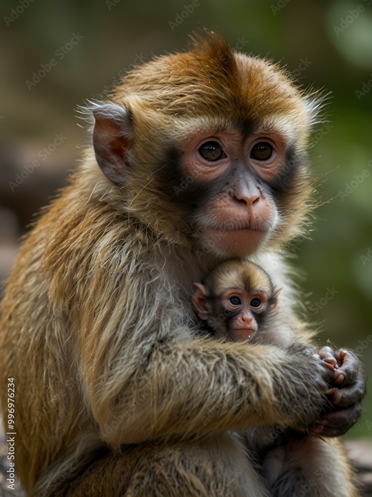 Nursing monkey.