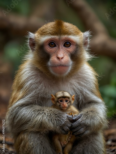 Nursing monkey.