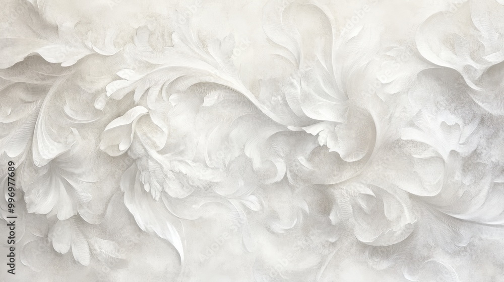 A textured wall with intricate, swirling, white patterns A textured wall with intricate, swirling, white patterns