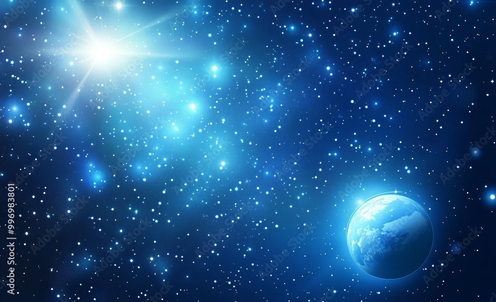 Obraz premium 3D illustration of outer space and light speed.