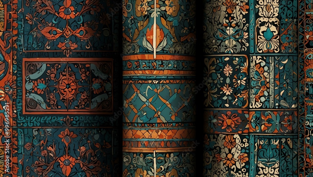 Pattern featuring modern designs. Pattern featuring modern designs.