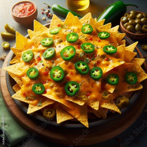 mit Käse überbackene Nachos photo