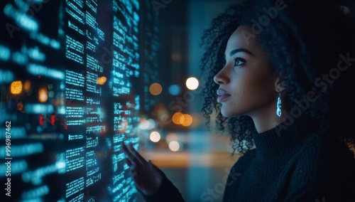 Robotics and stock (AI), futuristic technology, or machine learning. Generative art