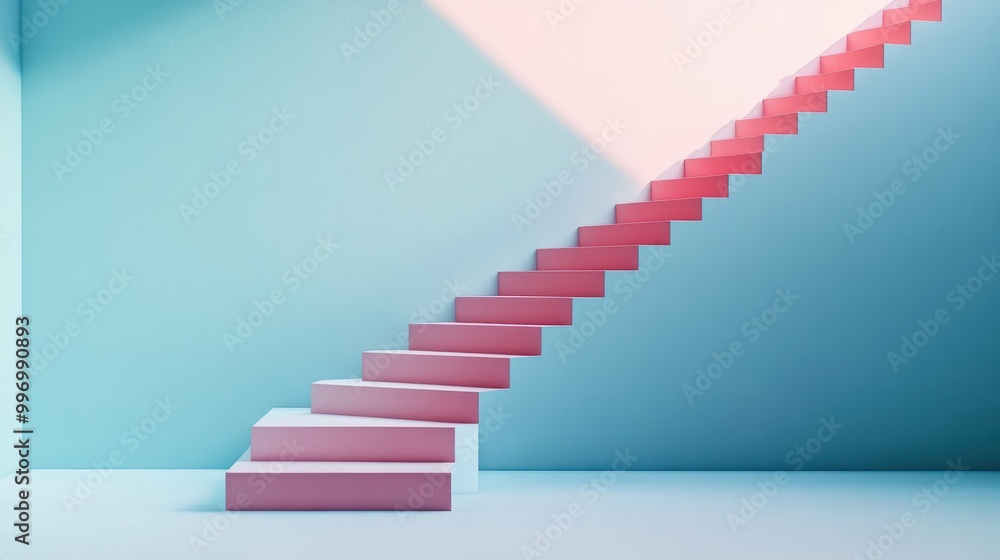 Obraz premium stairs to success with arrow on top