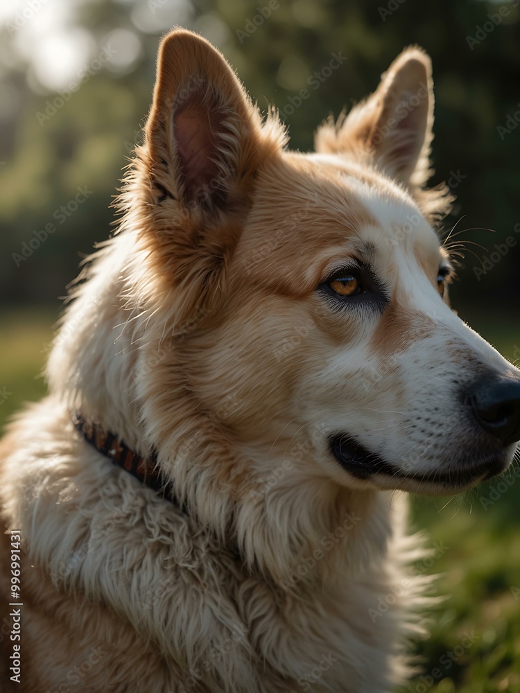 Portrait of Freya, a serene Swiss shepherd dog. Portrait of Freya, a serene Swiss shepherd dog.