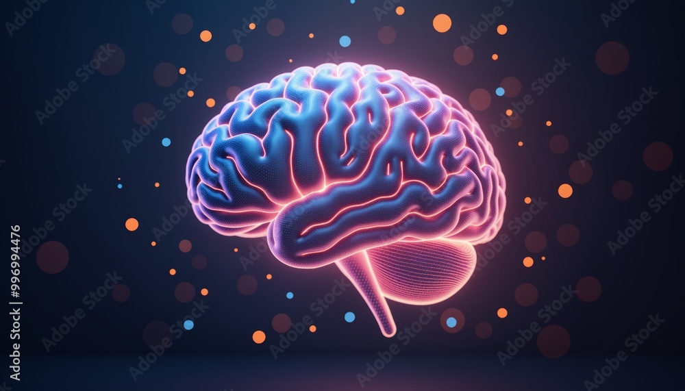 Glowing Futuristic Brain with Energetic Neural Connections Glowing Futuristic Brain with Energetic Neural Connections