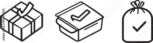 Basic Food Delivery and Packaging Icons
