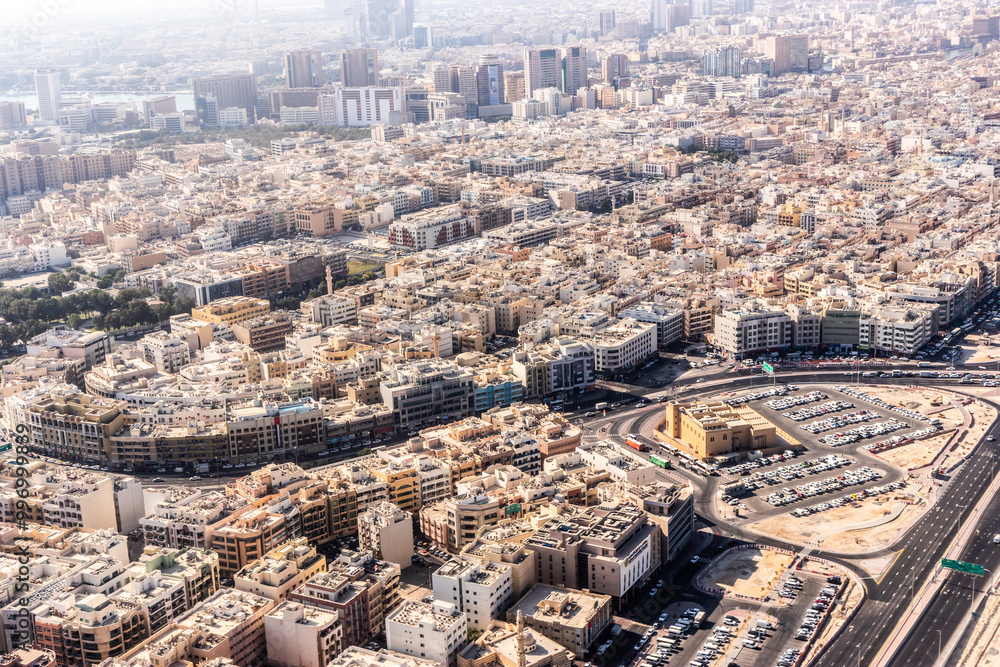 Aerial view of Deira in Dubai, United Arab Emirates Aerial view of Deira in Dubai, United Arab Emirates