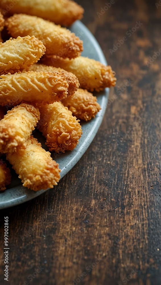 Scrumptious plate of delicious golden fried snacks. Scrumptious plate of delicious golden fried snacks.