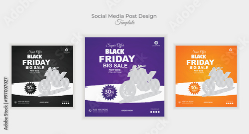 New bike collection big sale black Friday social media post ads design