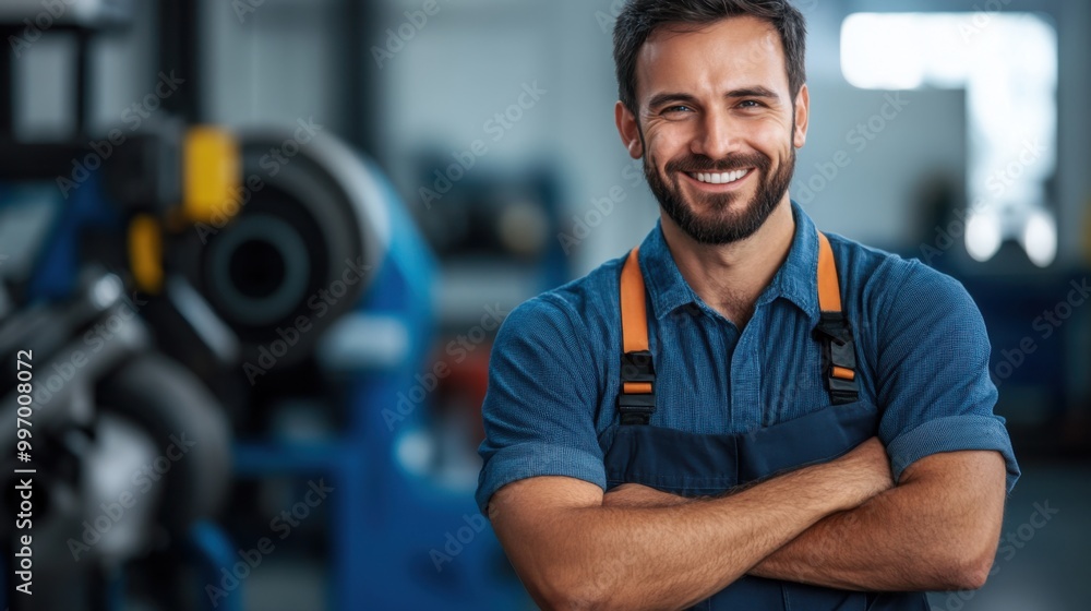 Machine Maintenance and Inspection Professional Smiling Machine Maintenance and Inspection Professional Smiling