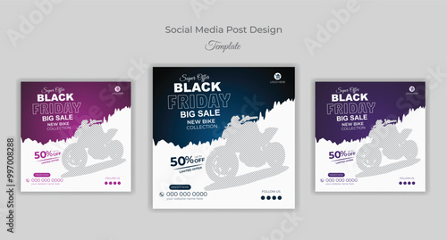 Black Friday bike sale new collection big offer social media post set design