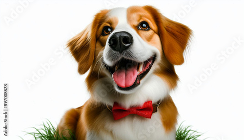 Wallpaper Mural portrait of beautiful happy dog in white background Torontodigital.ca