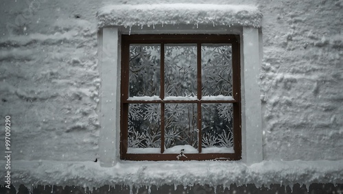 Wallpaper Mural Snow-covered window textures create a beautiful abstract backdrop. Torontodigital.ca