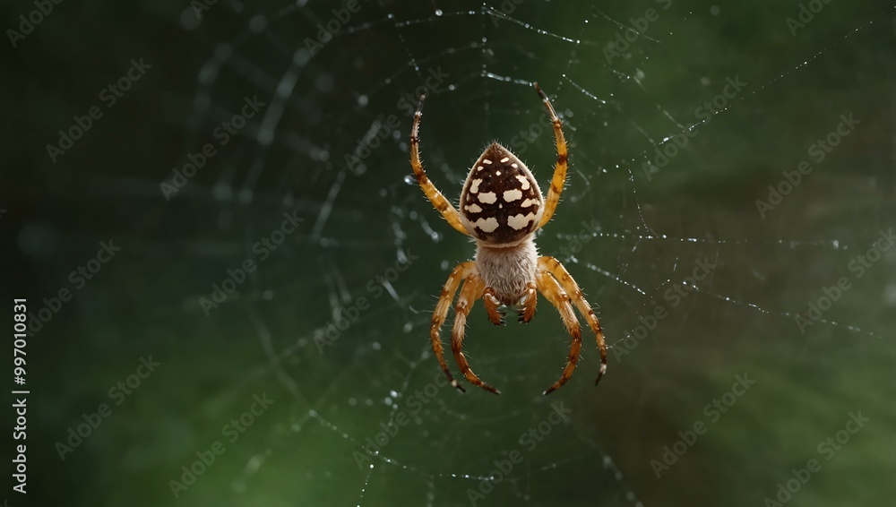 Spider sitting in its web. Spider sitting in its web.