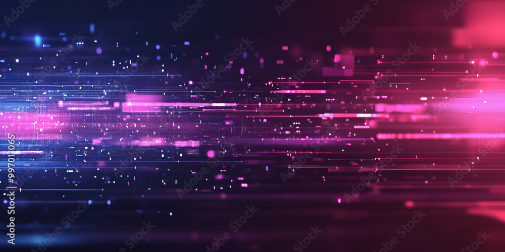 Obraz premium Abstract Light Particles in Motion on Dark Background