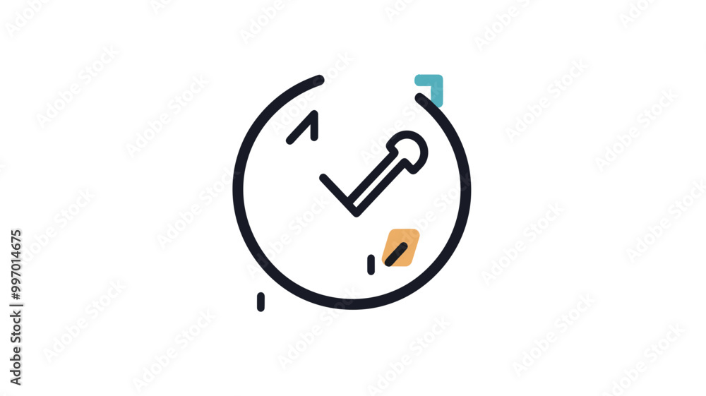 Modern Trendy Thin Line Clock Icon Representing Time Management and Efficiency Modern Trendy Thin Line Clock Icon Representing Time Management and Efficiency