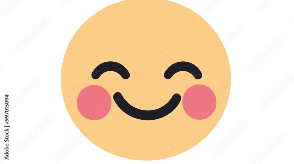 Blushing Smiley Face Flat Emoticon Vector Illustration for Social Media and Messaging Graphics Blushing Smiley Face Flat Emoticon Vector Illustration for Social Media and Messaging Graphics