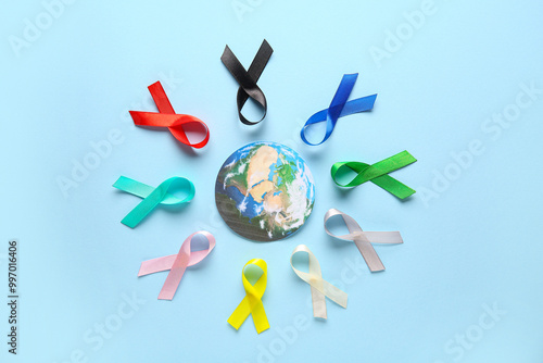 Colorful ribbons and paper ...