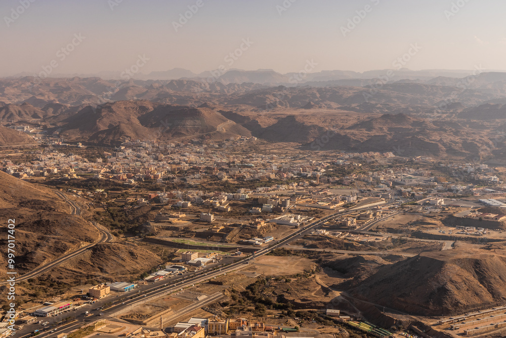 Fototapeta premium Aerial view of Dhahran al Janub, Saudi Arabia