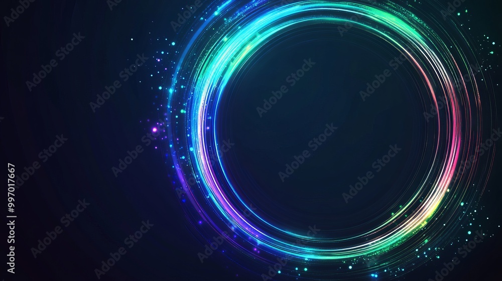 Vibrant Circles of Light: An Abstract Exploration of Blue-Green Patterns in a Futuristic Digital Space, Merging Music, Modern Science, and AI Technology Vibrant Circles of Light: An Abstract Exploration of Blue-Green Patterns in a Futuristic Digital Space, Merging Music, Modern Science, and AI Technology