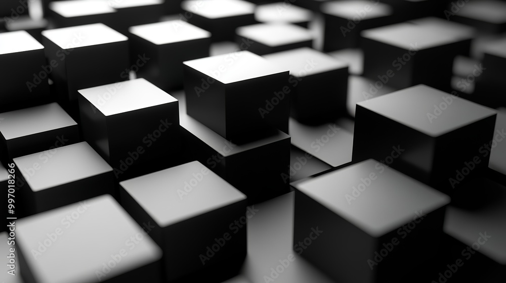 Exploring the Depths of Creativity: An Immersive Journey Through Abstract Geometric Blocks and Their Intricate Interplay on a Bold Black Background in Stunning 3D Rend Exploring the Depths of Creativity: An Immersive Journey Through Abstract Geometric Blocks and Their Intricate Interplay on a Bold Black Background in Stunning 3D Rend