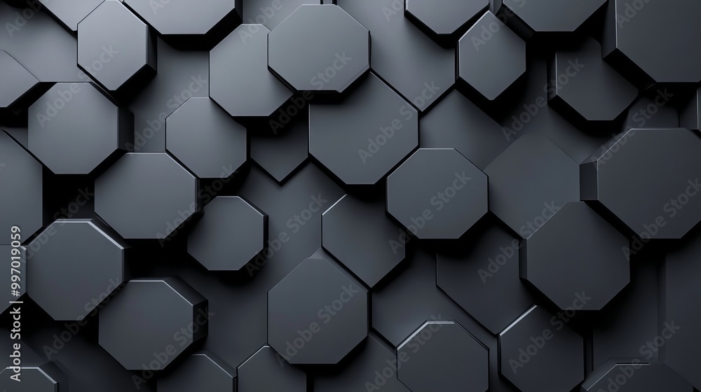 Seamless Black 3D Hexagon Mosaic Design: A Futuristic and Elegant Wallpaper Solution for Modern Graphic Aesthetics Seamless Black 3D Hexagon Mosaic Design: A Futuristic and Elegant Wallpaper Solution for Modern Graphic Aesthetics