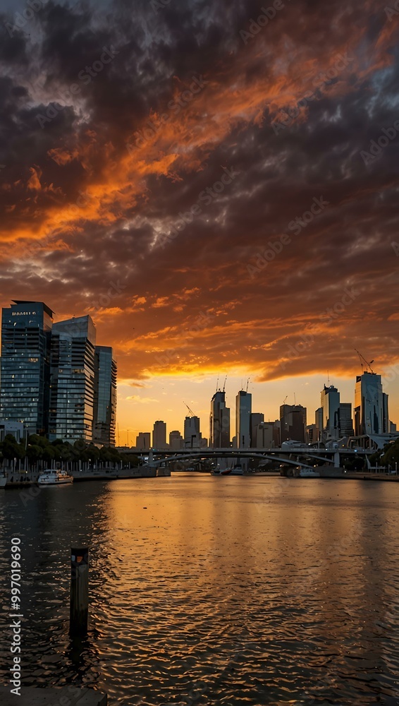 Sunset view at Docklands, Melbourne, Australia. Sunset view at Docklands, Melbourne, Australia.
