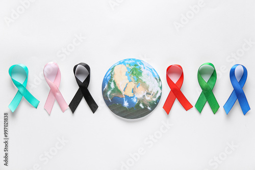 Colorful ribbons and paper ...