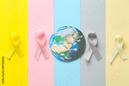 Colorful ribbons and paper ...