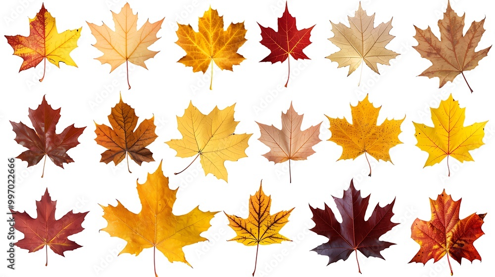 Colorful autumn leaves set isolated on white background Al Content Colorful autumn leaves set isolated on white background Al Content