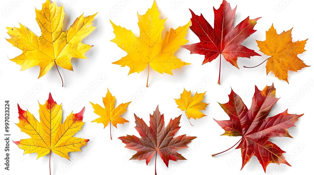 Colorful autumn leaves set isolated on white background Al Content Colorful autumn leaves set isolated on white background Al Content