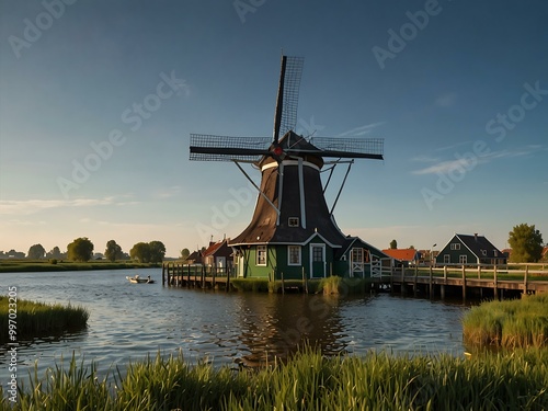 Traditional Dutch house in Zaanse Schans.