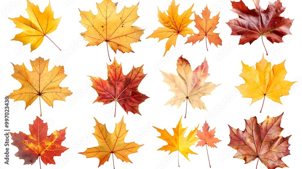 Colorful autumn leaves set isolated on white background Al Content Colorful autumn leaves set isolated on white background Al Content