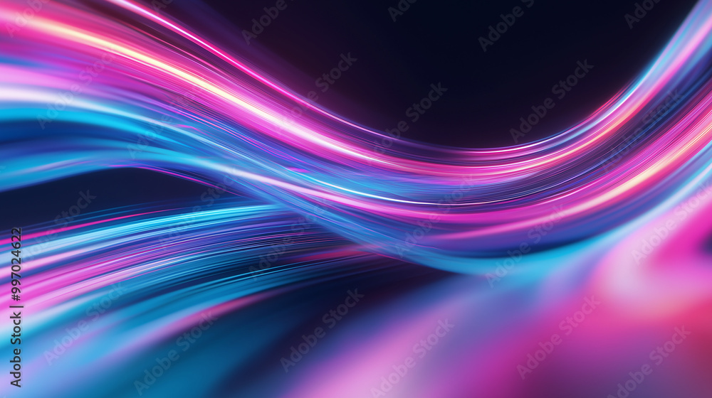 Fototapeta premium Abstract Glowing Lines - Dynamic and Vibrant Digital Art