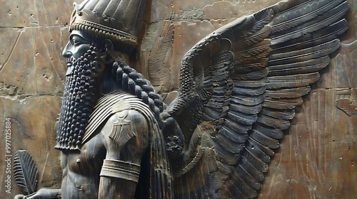 Ancient Sumerian Gods old anunnaki structure of Anunnaki. Enlil, Enki, Ea, El, Ishtar, and Inanna in Sumerian Religion and Mythology, sumerian Anunnaki structures. Anunnaki Sumerian god Enlil. photo